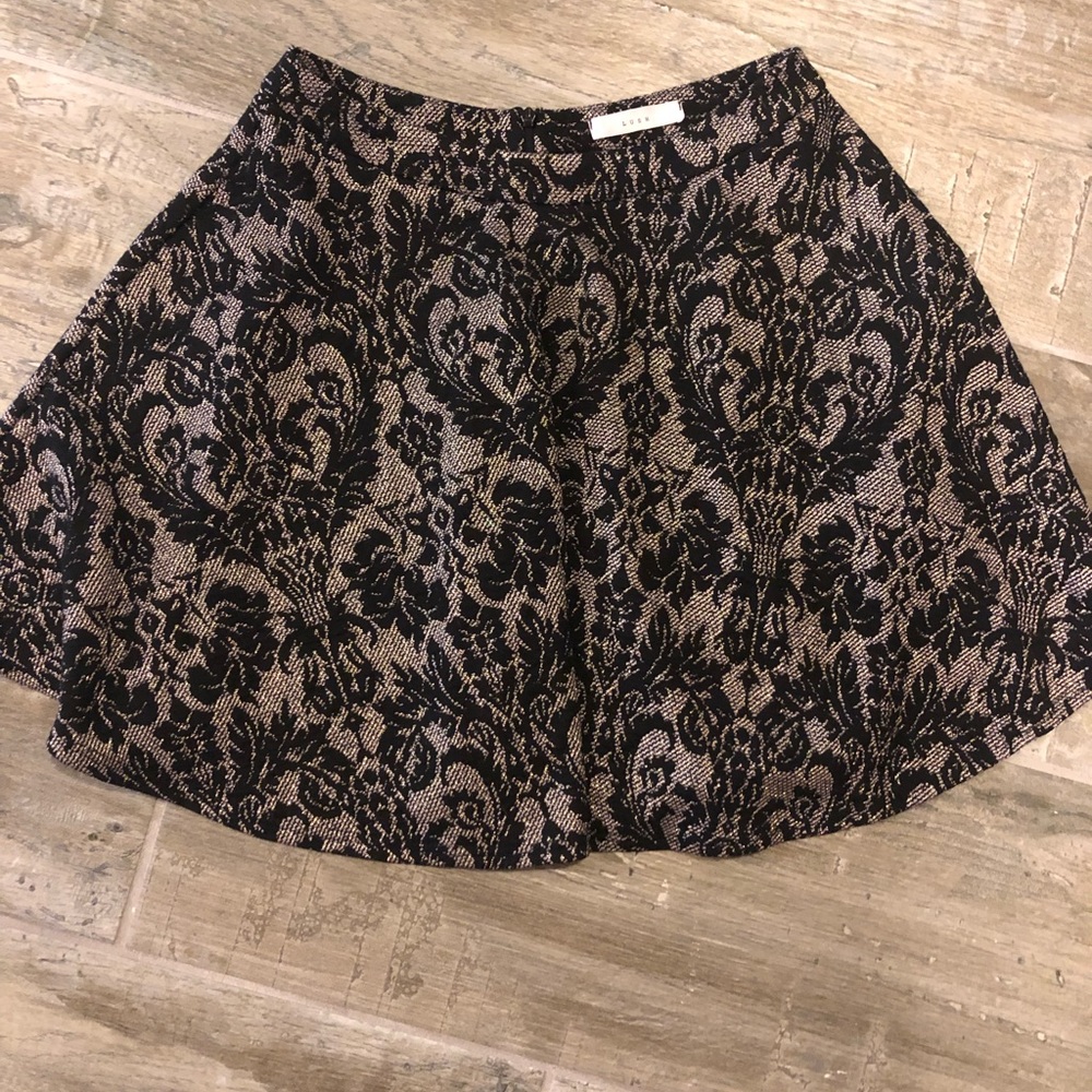 Lush black/gold swing skirt